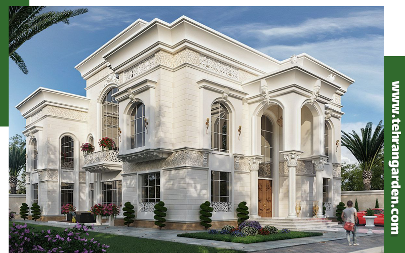 طراحی ویلا نمای رومی نمای رومی ویلا